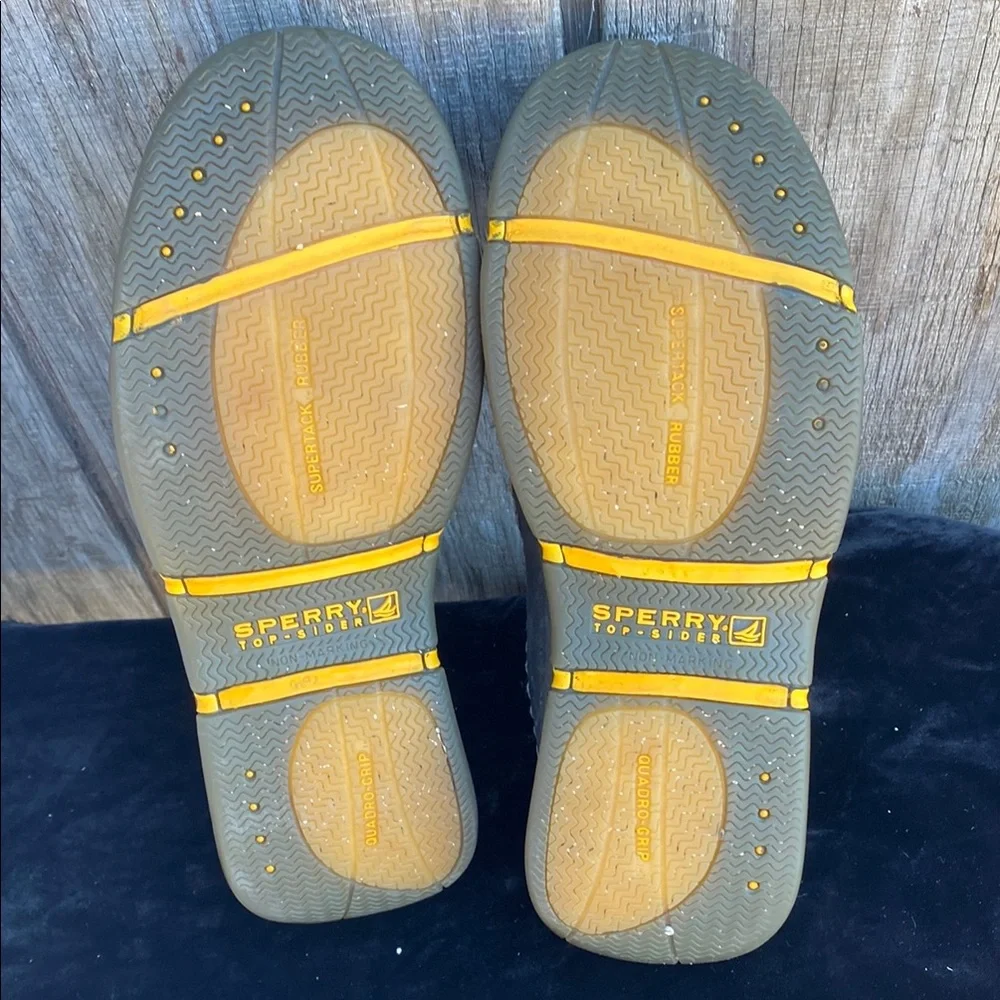 Sperry Black And Yellow Boat Shoe Sneakers Size 7.5